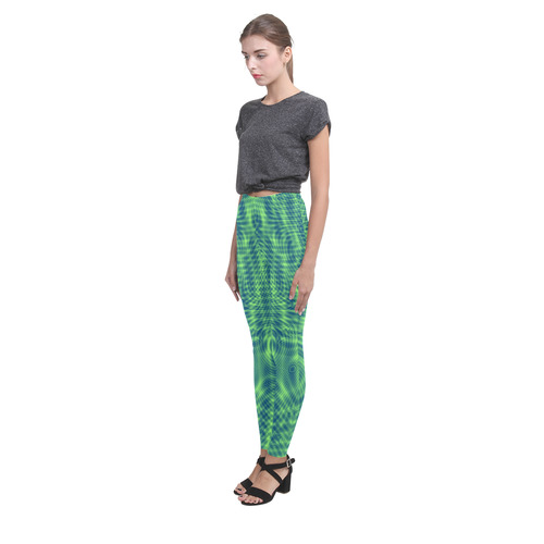 abstract moire green Cassandra Women's Leggings (Model L01)
