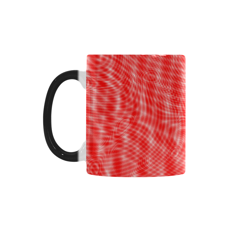 abstract moire red Custom Morphing Mug