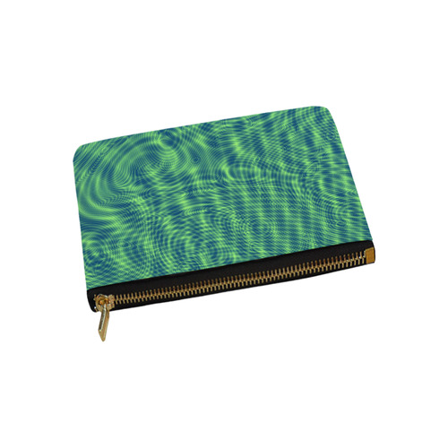 abstract moire green Carry-All Pouch 9.5''x6''