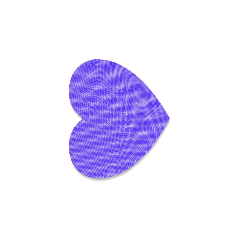 abstract moire blue Heart Coaster