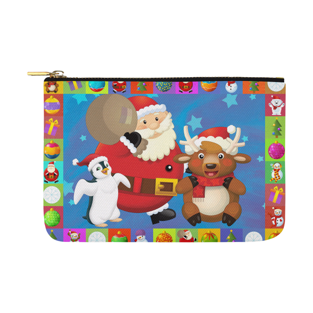 The christmas santa with deer penguin Carry-All Pouch 12.5''x8.5''