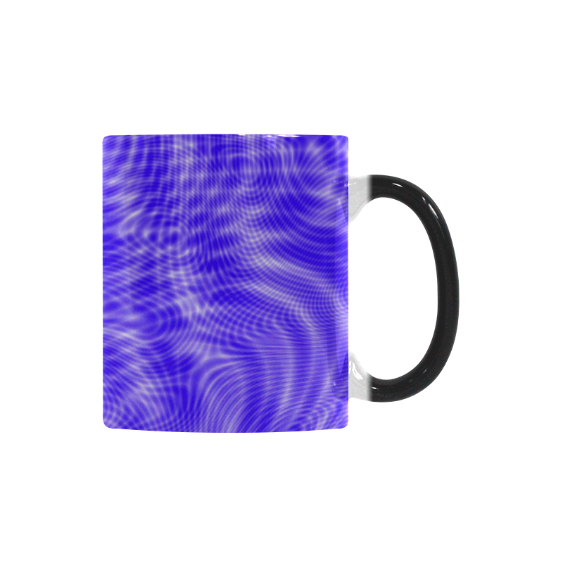 abstract moire blue Custom Morphing Mug