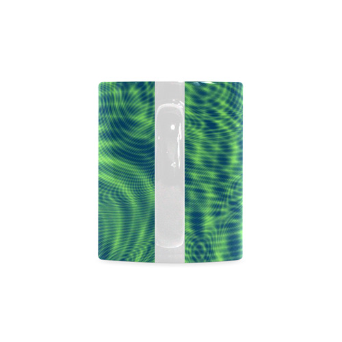 abstract moire green White Mug(11OZ)