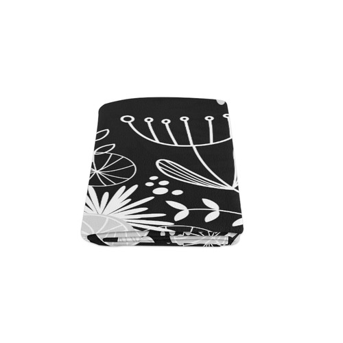New in shop : Hand-drawn herbal designers blanket  /  Black edition Blanket 50"x60"