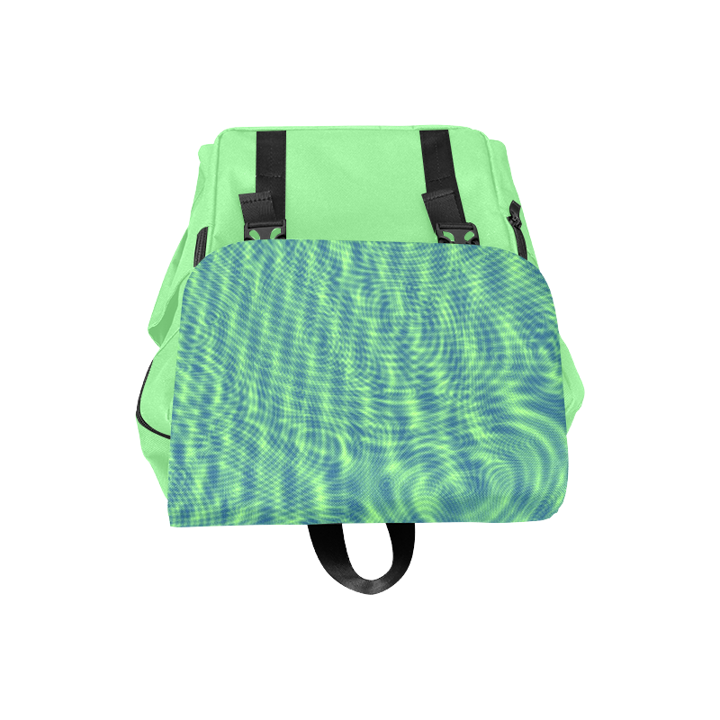 abstract moire green Casual Shoulders Backpack (Model 1623)