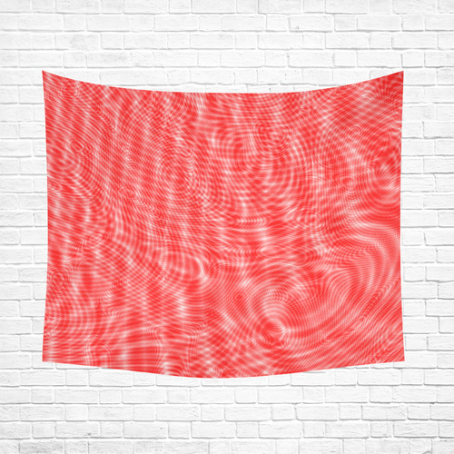 abstract moire red Cotton Linen Wall Tapestry 60"x 51"