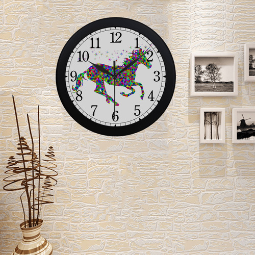Abstract Triangle Unicorn Sparkles Circular Plastic Wall clock