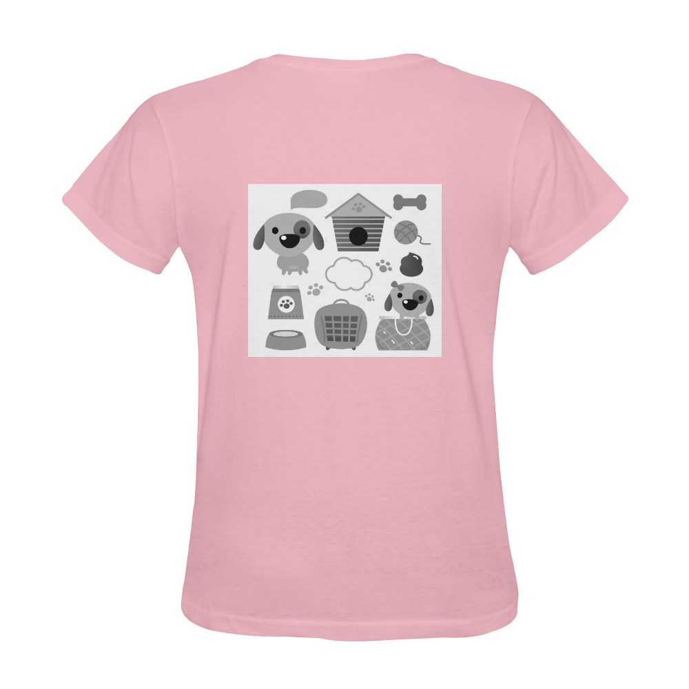 Doggie LOVERS T-Shirt. Unique art collection. New in shop! PINK Sunny Women's T-shirt (Model T05)
