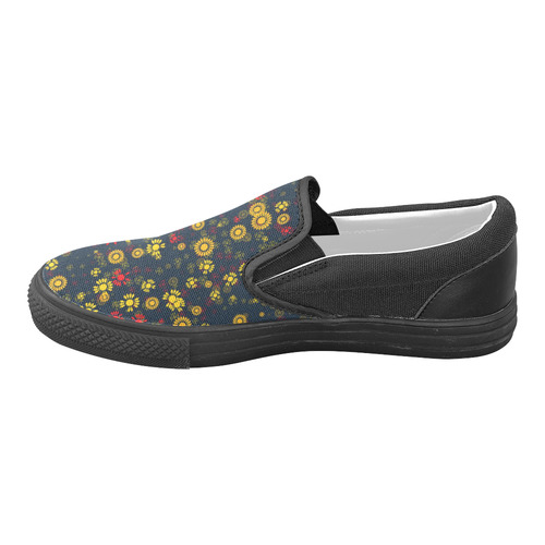 sweet floral 22A Women's Unusual Slip-on Canvas Shoes (Model 019)