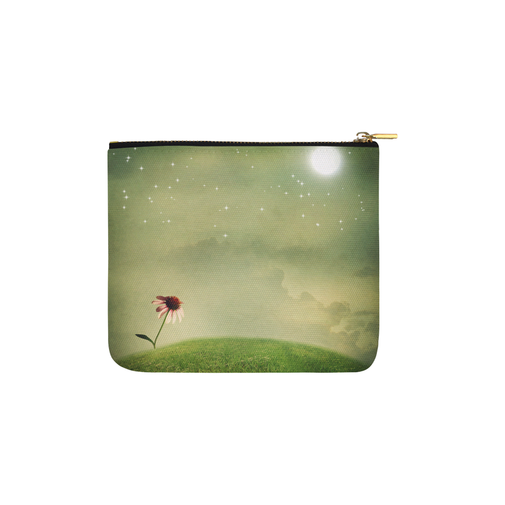 One echinacea flower on a fantasy hilltop under th Carry-All Pouch 6''x5''