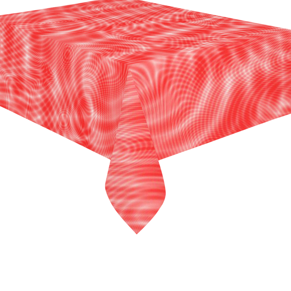 abstract moire red Cotton Linen Tablecloth 60"x 84"