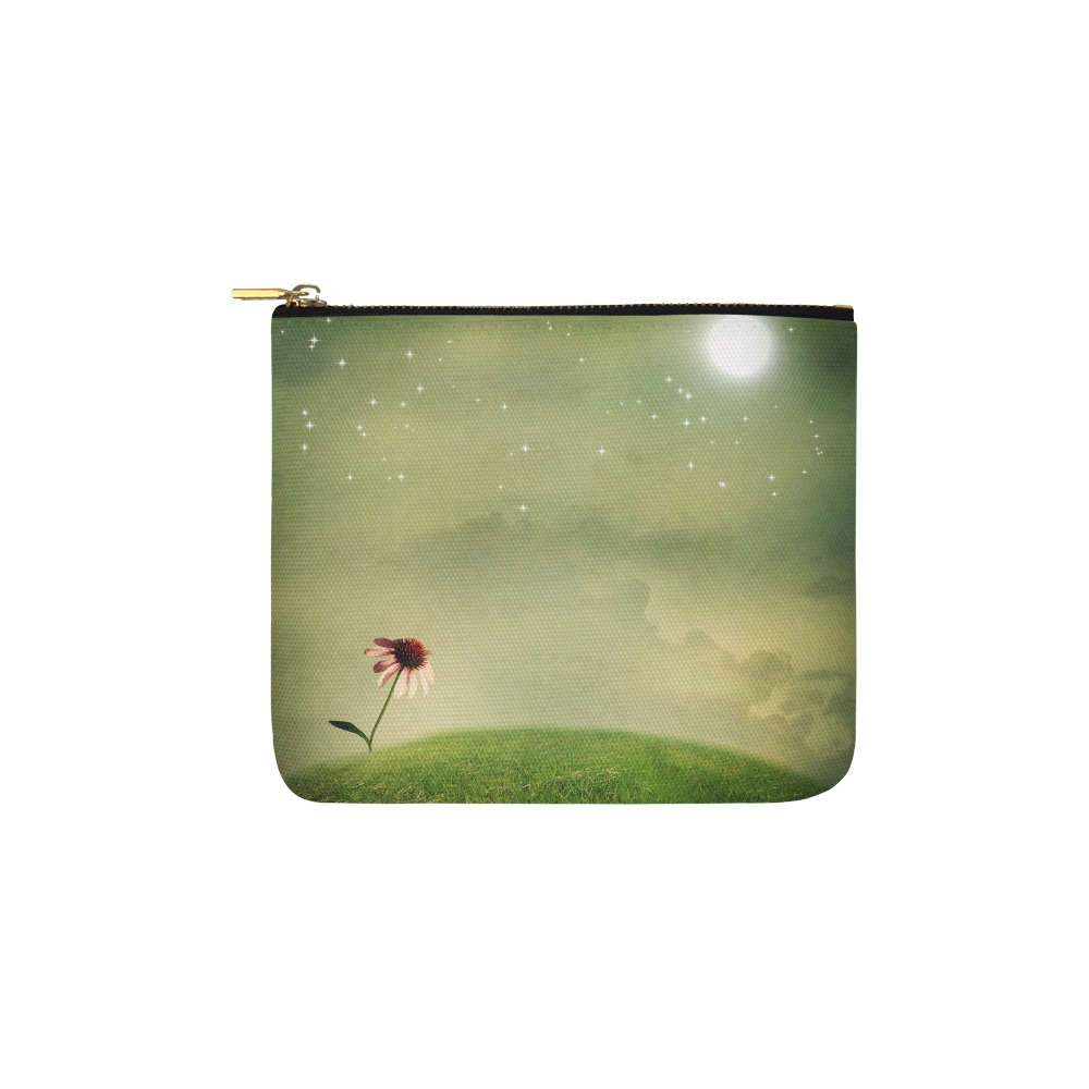One echinacea flower on a fantasy hilltop under th Carry-All Pouch 6''x5''