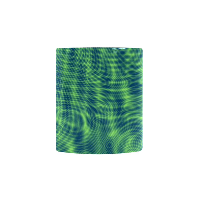 abstract moire green Custom Morphing Mug