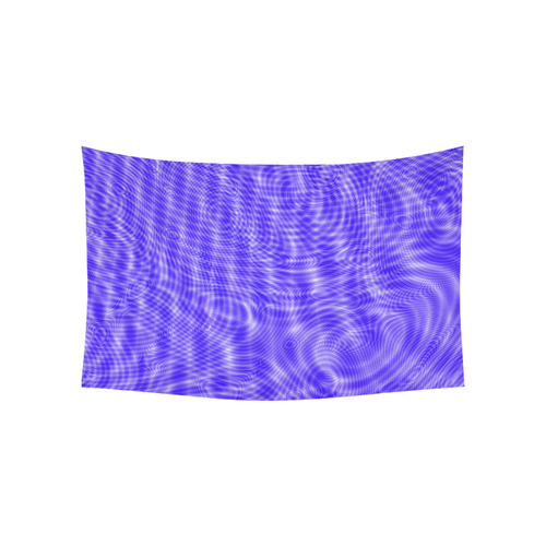 abstract moire blue Cotton Linen Wall Tapestry 60"x 40"