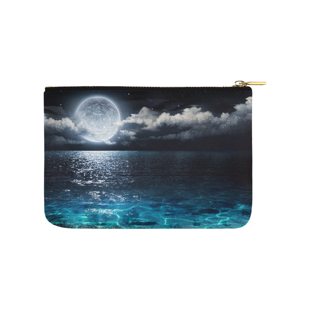 romantic and scenic panorama with full moon on sea Carry-All Pouch 9.5''x6''