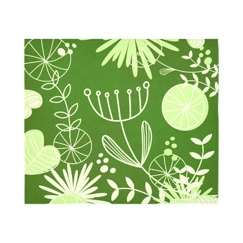 NEW IN SHOP : Floral art hand-drawn Tapestry Herbs / Green fresh Cotton Linen Wall Tapestry 60"x 51"