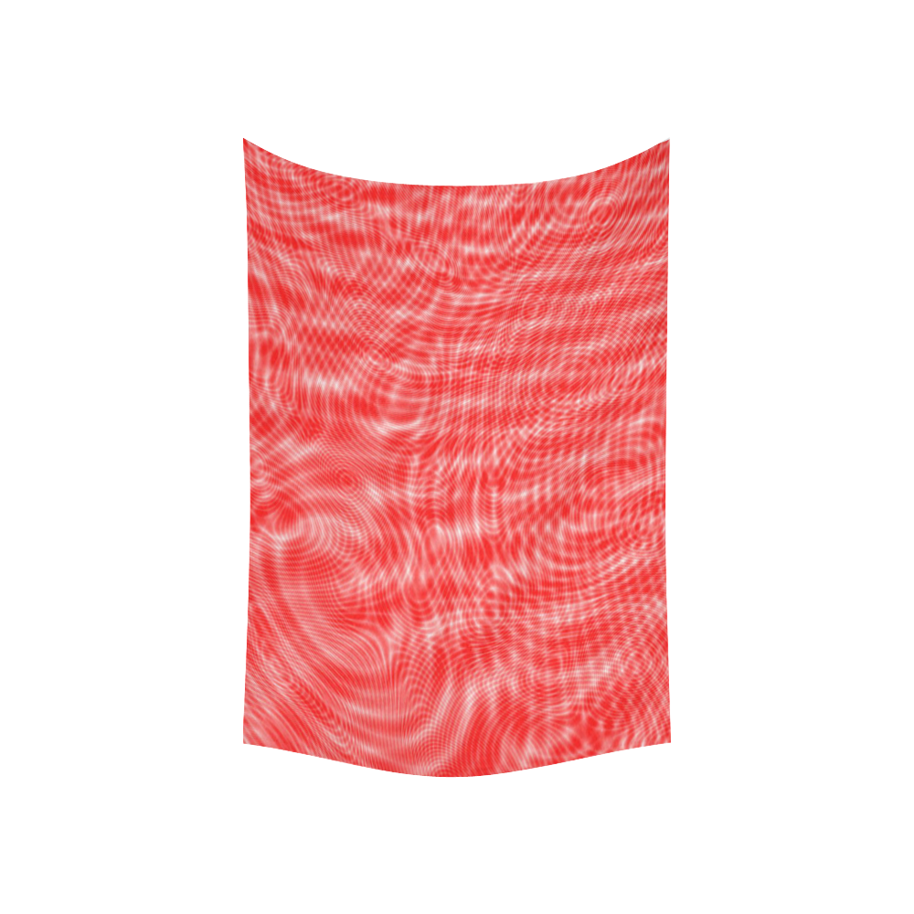 abstract moire red Cotton Linen Wall Tapestry 60"x 40"