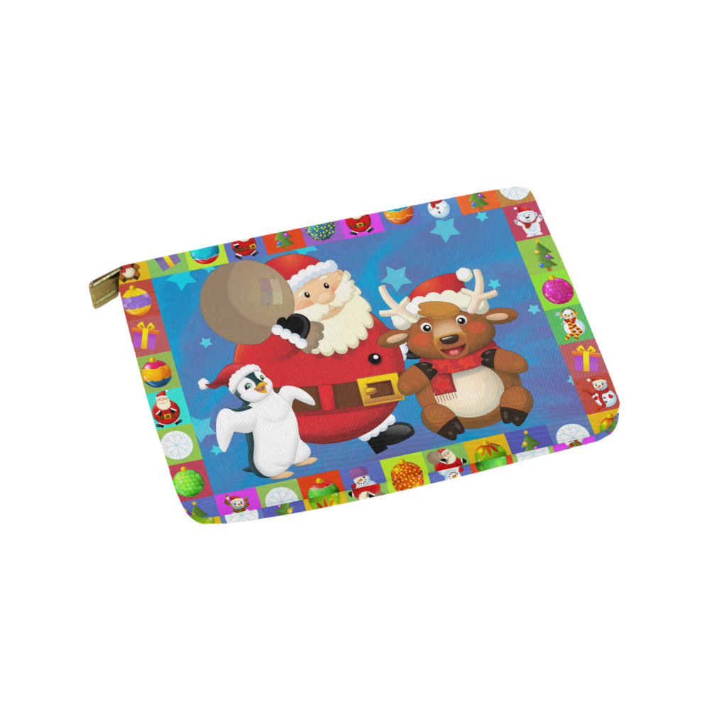 The christmas santa with deer penguin Carry-All Pouch 9.5''x6''