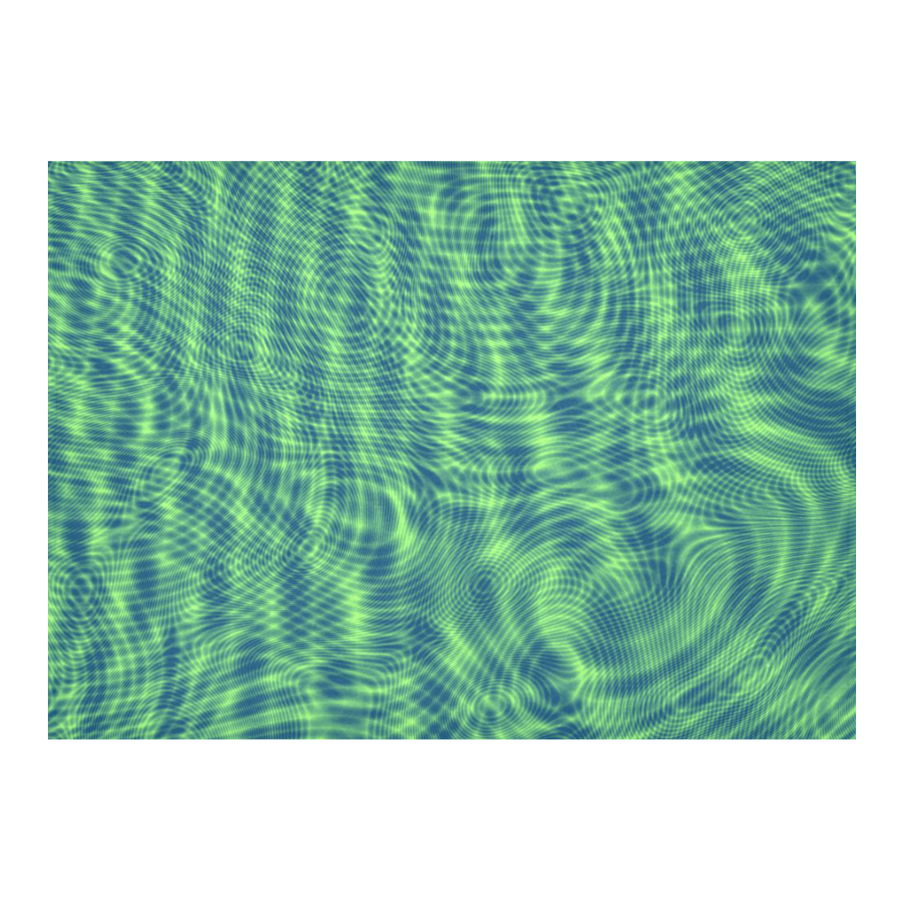 abstract moire green Cotton Linen Tablecloth 60"x 84"