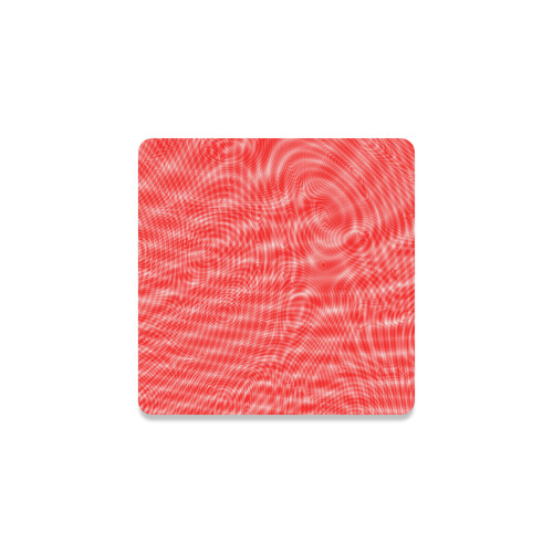 abstract moire red Square Coaster