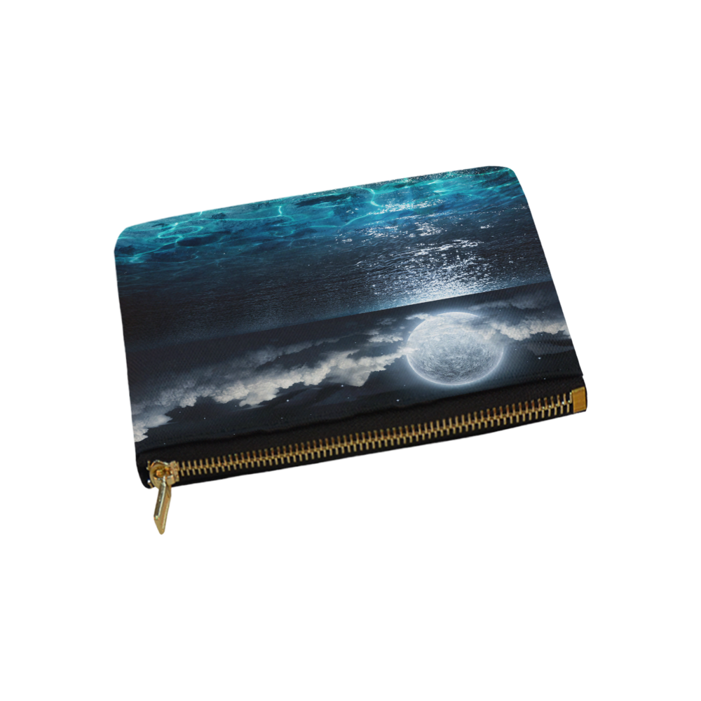 romantic and scenic panorama with full moon on sea Carry-All Pouch 9.5''x6''
