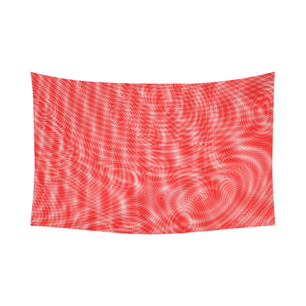 abstract moire red Cotton Linen Wall Tapestry 90"x 60"