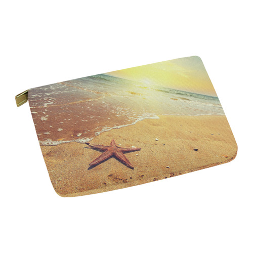 starfish on a sea shore at sunset Carry-All Pouch 12.5''x8.5''