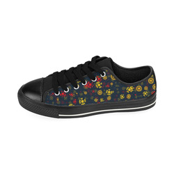 sweet floral 22A Canvas Women's Shoes/Large Size (Model 018)