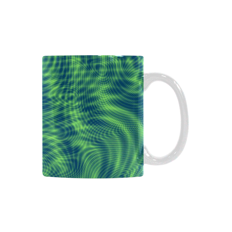 abstract moire green White Mug(11OZ)