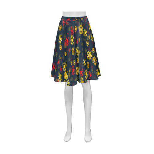 sweet floral 22A Athena Women's Short Skirt (Model D15)