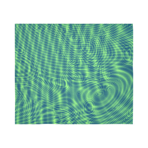 abstract moire green Cotton Linen Wall Tapestry 60"x 51"