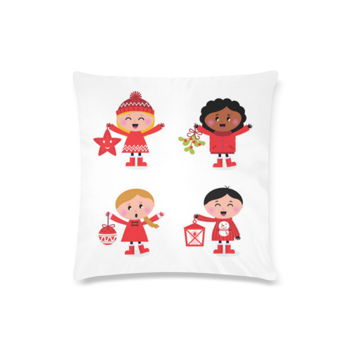 New in Shop : kids artistic Pillows / Red and white edition Custom Zippered Pillow Case 16"x16"(Twin Sides)