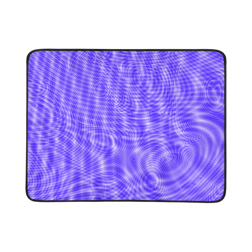 abstract moire blue Beach Mat 78"x 60"