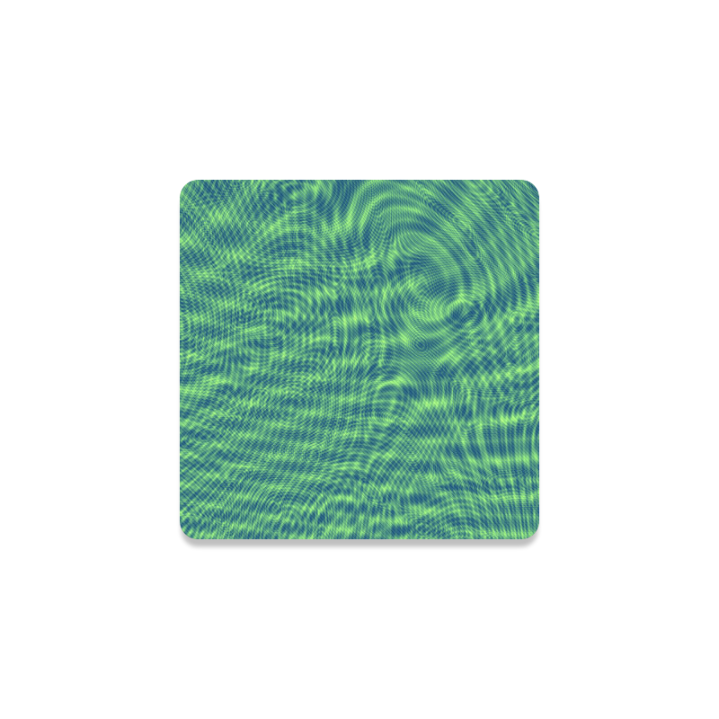 abstract moire green Square Coaster