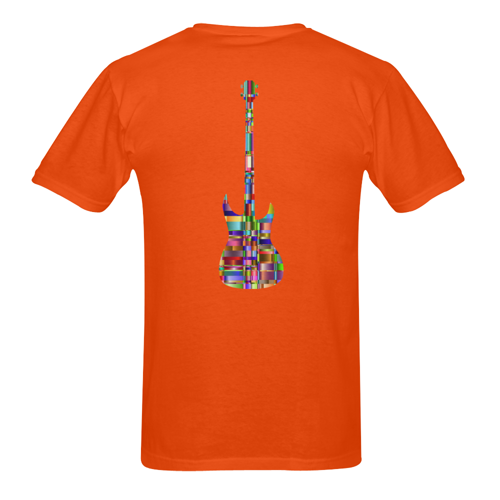 Abstract Squares Guitar Orange Sunny Men's T- shirt (Model T06)