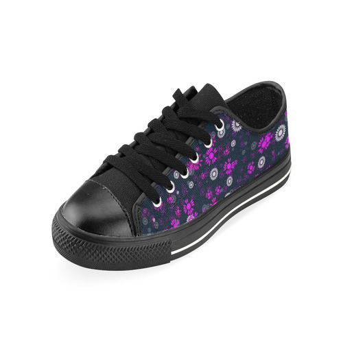 sweet floral 22B Canvas Women's Shoes/Large Size (Model 018)