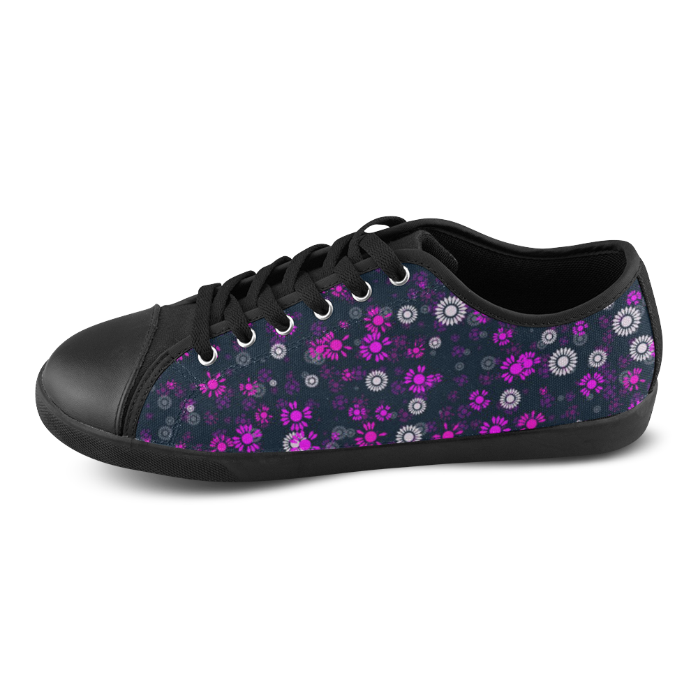 sweet floral 22B Canvas Shoes for Women/Large Size (Model 016)