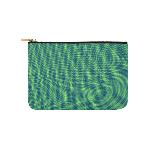 abstract moire green Carry-All Pouch 9.5''x6''
