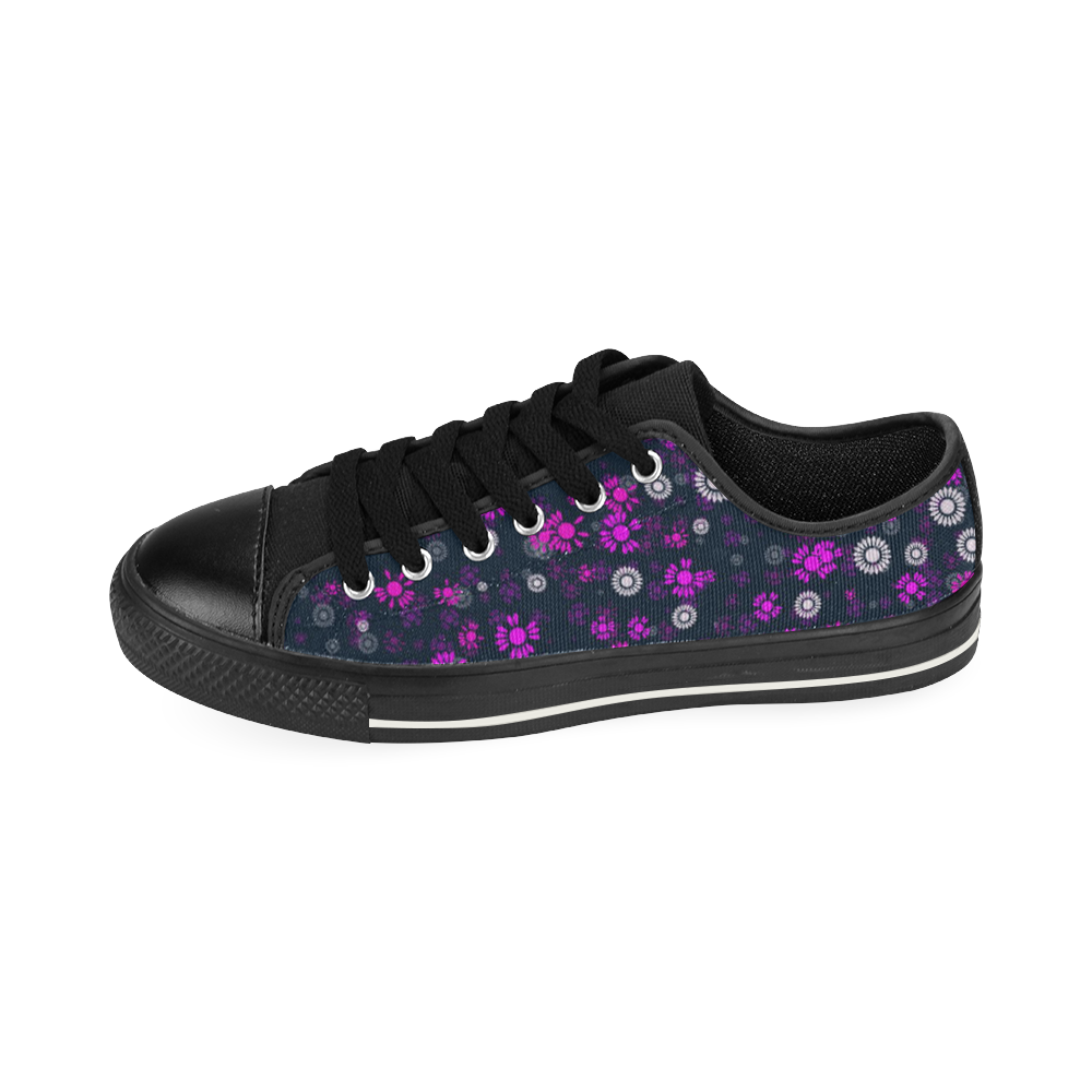 sweet floral 22B Canvas Women's Shoes/Large Size (Model 018)