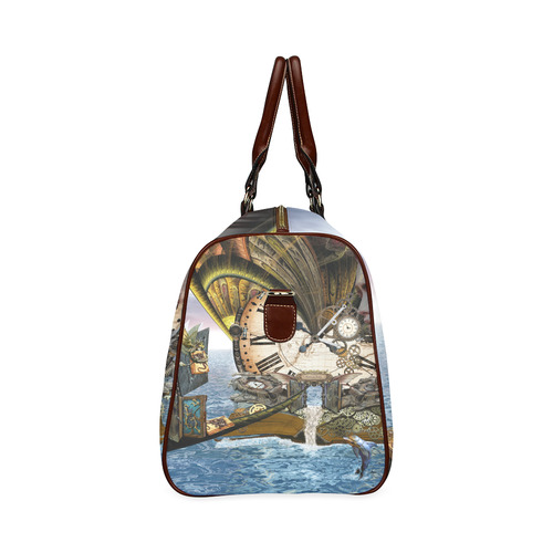 steampunk dragon ocean library Waterproof Travel Bag/Small (Model 1639)