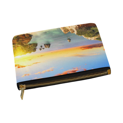 Rocky beach at sunset, Lagos, Portugal Carry-All Pouch 12.5''x8.5''