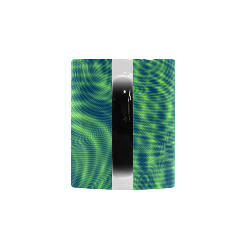 abstract moire green Custom Morphing Mug