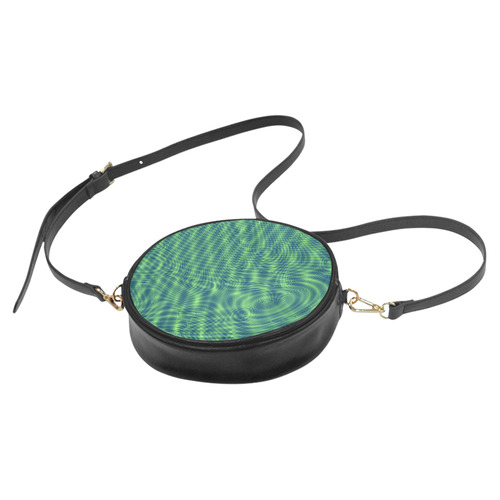 abstract moire green Round Sling Bag (Model 1647)