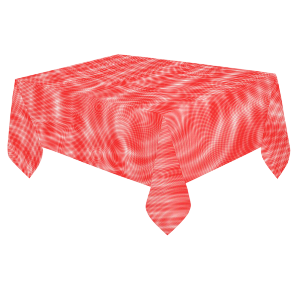 abstract moire red Cotton Linen Tablecloth 60"x 84"