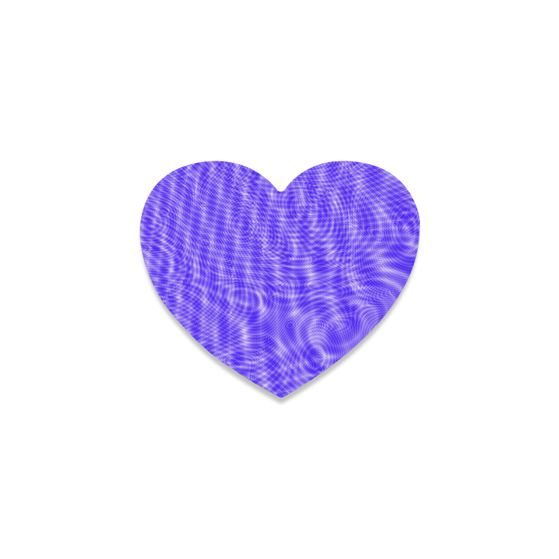 abstract moire blue Heart Coaster