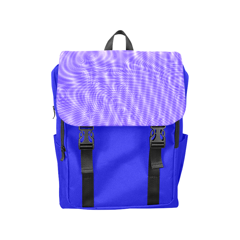 abstract moire blue Casual Shoulders Backpack (Model 1623)