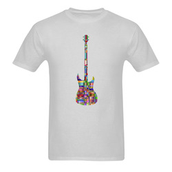 Abstract Squares Guitar Grey Sunny Men's T- shirt (Model T06)