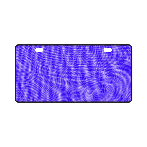 abstract moire blue License Plate