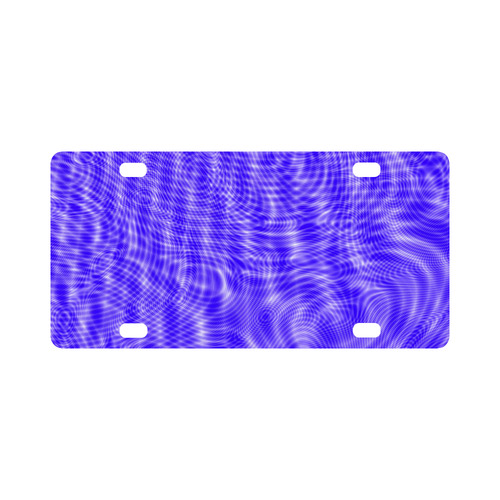 abstract moire blue Classic License Plate