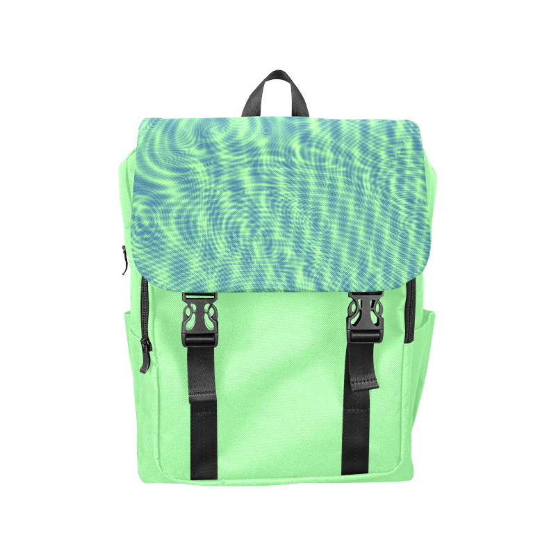 abstract moire green Casual Shoulders Backpack (Model 1623)